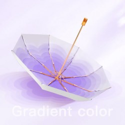 Purple Romantic Gradient - [GẤP 3 - TÁN BẠC KÉP -99CM] Ô dù cầm tay cao cấp tán bạc 2 lớp kép gập 3 tay cầm gỗ