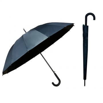 Full Black - [VIỆT NAM - CÁN DÀI - 16 XƯƠNG -120CM] Ô dù cầm tay cán dài che mưa, che nắng tay cầm cong