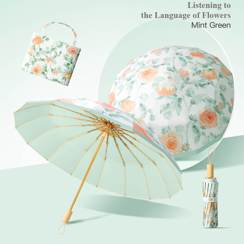 Ô dù cầm tay cao cấp 16 xương gập 3 tay cầm gỗ Ô dù cầm tay cao cấp 16 xương gập 3 tay cầm gỗ