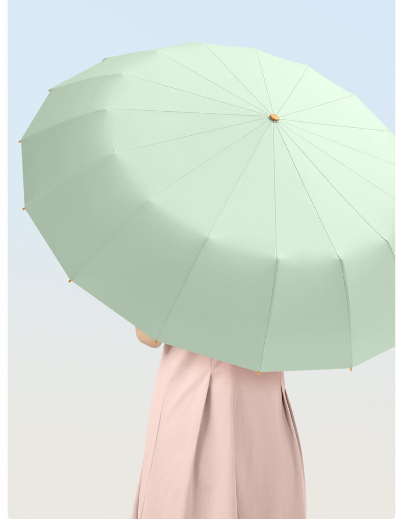 [GẬP 3 - 16 XƯƠNG - 100CM] Ô dù cầm tay cao cấp gập 3, 16 xương họa tiết, tay cầm gỗ