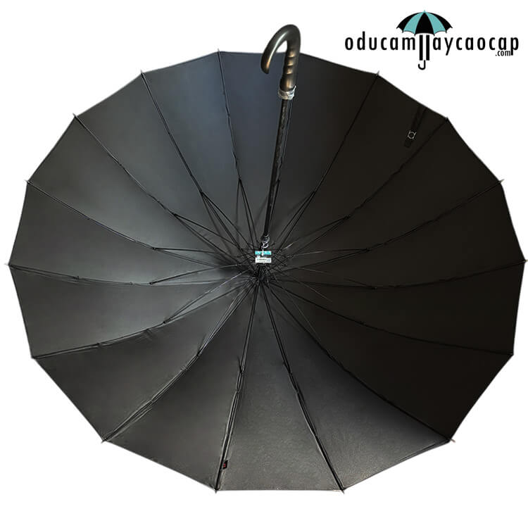 [DÙ CÁN THẲNG - 150cm- 16 Xương - Tay cầm cong] Ô dù cầm tay cán dài và thẳng cao cấp 16 nan, 2 lớp chuyên dụng cho sân Golf số 34 (Black)