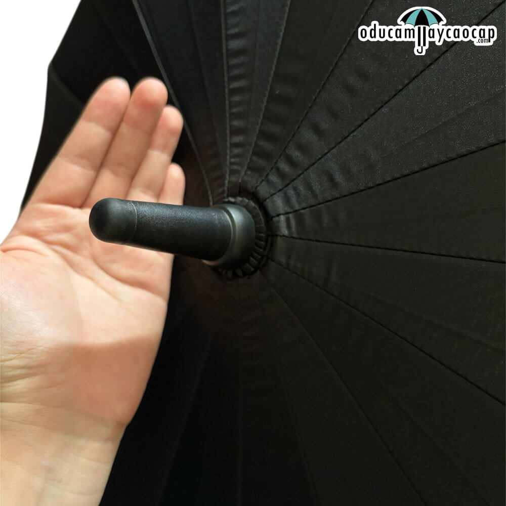 [DÙ CÁN THẲNG - 150cm- 16 Xương - Tay cầm cong] Ô dù cầm tay cán dài và thẳng cao cấp 16 nan, 2 lớp chuyên dụng cho sân Golf số 34 (Black)