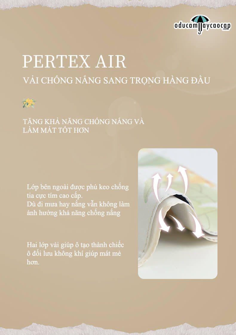  Ô dù cầm tay cao cấp gập 3 ,16 xương tay cầm gỗ, 2 tán kép họa tiết, chống UV