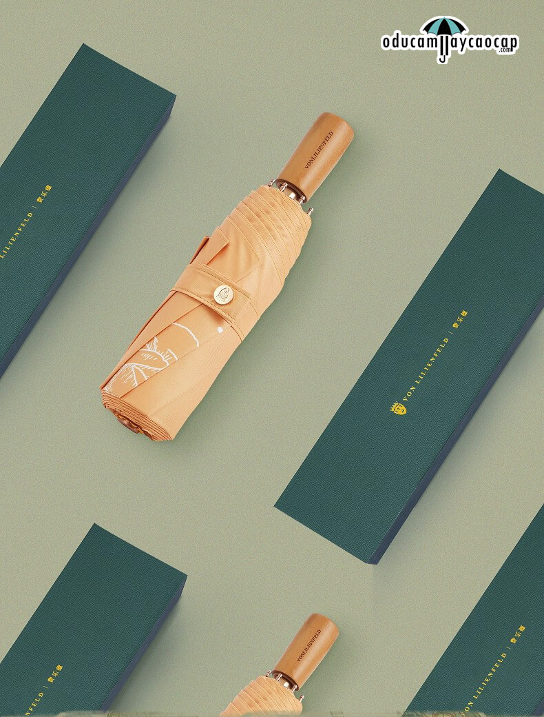 Ô dù cầm tay cao cấp gấp 3 siêu sang trọng