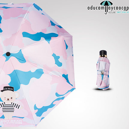 Ô dù mini chống tia UV Combat Cloth Teddy Bear (Pink)