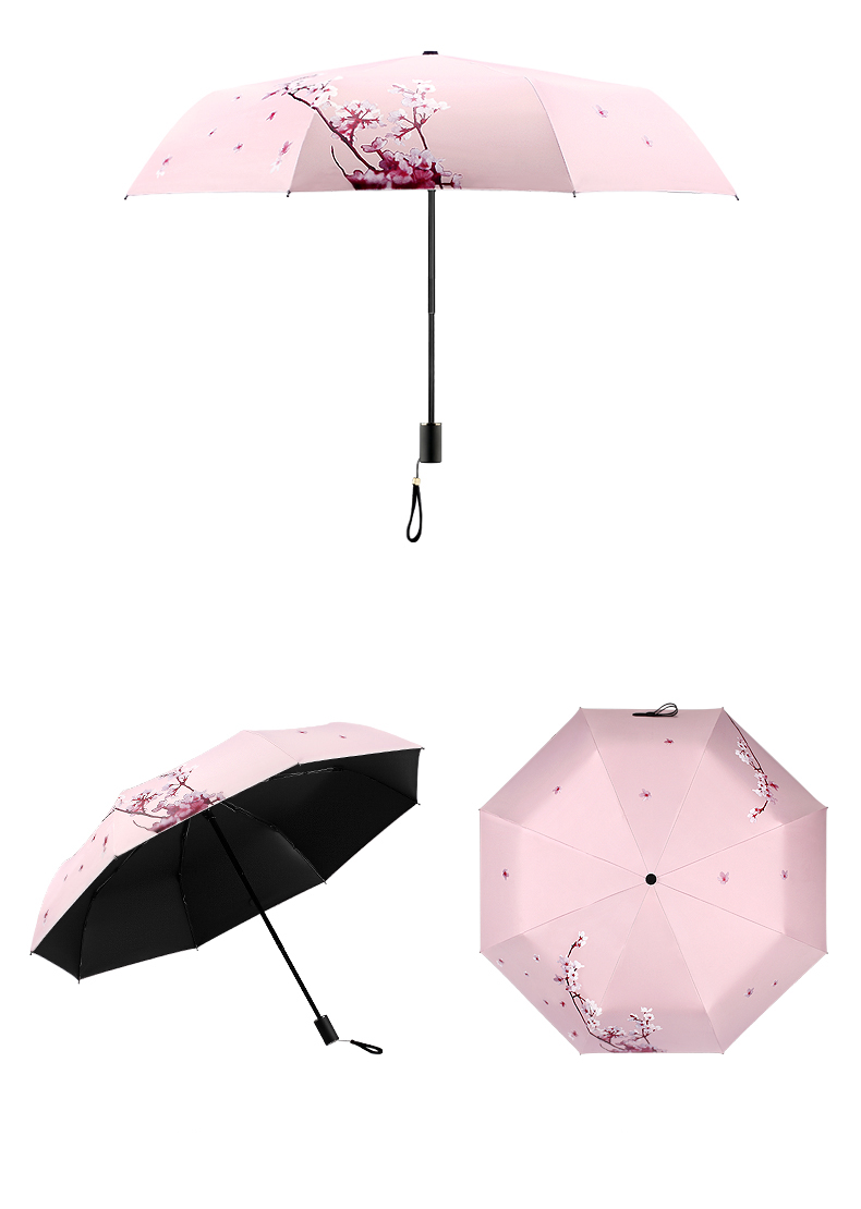 High quality compact umbrella Hongkong high-end anti-UV sunglasses Cherry Blossom (Pink)