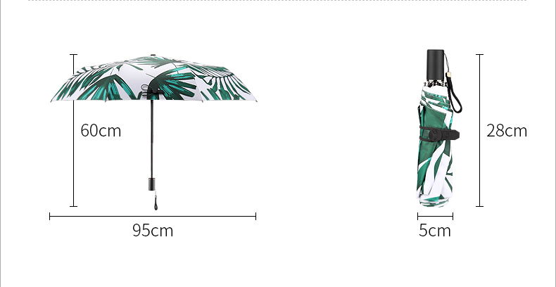 Ô dù cầm tay cao cấp Hongkong chống tia UV lá cọ xanh