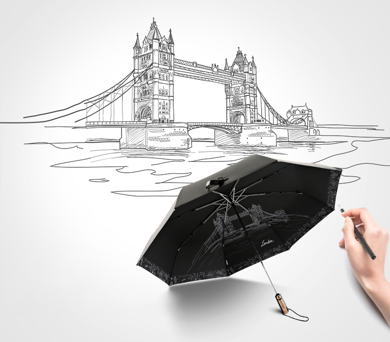 Automated umbrella inspired by the City of London