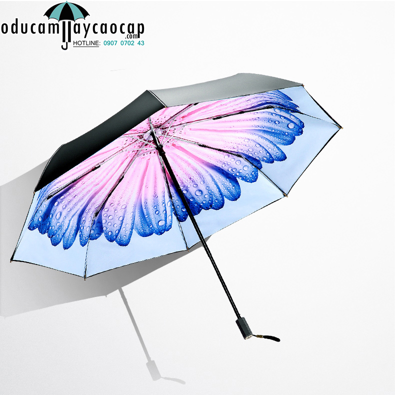 High quality compact umbrella with UV-resistant high-tech handles Apricot blush (blue sky)