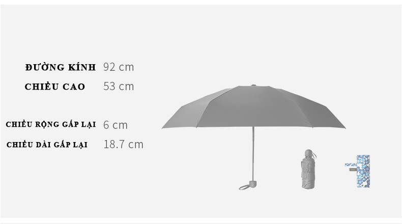 [TÍ HON] Ô dù cầm tay tí hon mini cao cấp Hongkong chống tia UV hoa vàng trắng