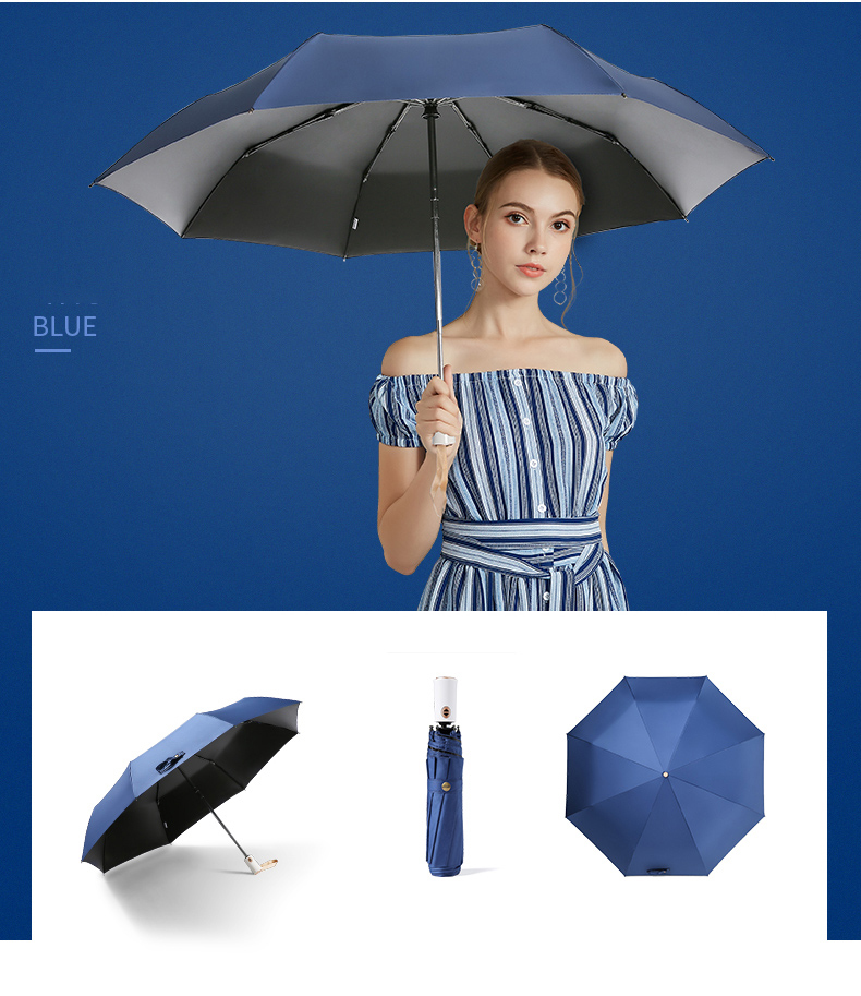 [AUTOMATIC] Automatic umbrella high-grade anti-UV high-grade automatic Blue