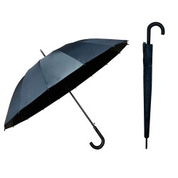 Full Black - [VIỆT NAM - CÁN DÀI - 16 XƯƠNG -118CM] Ô dù cầm tay cán dài che mưa, che nắng tay cầm cong