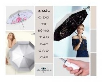 4 mẫu ô dù cầm tay cao cấp tự động tán bạc kép size 1 người dùng hoạ tiết ấn tượng