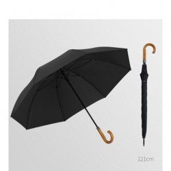 Double-layer black curved handle umbrella - [CÁN DÀI - 121CM] Ô dù cầm tay cao cấp cán dài 2 lớp kép chuyên dụng sân golf