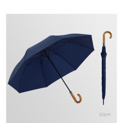 Double-layer Blue curved handle umbrella - [CÁN DÀI - 121CM] Ô dù cầm tay cao cấp cán dài 2 lớp kép chuyên dụng sân golf