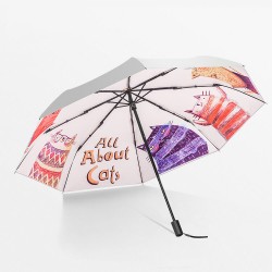 Ô dù cầm tay cao cấp nhập khẩu chống UV tán bạc kép cách nhiệt Silver-Cat
