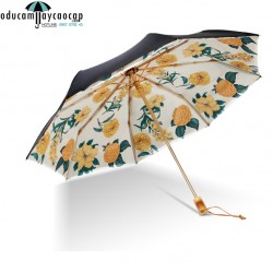 Ô dù cầm tay cao cấp nhập khẩu mạ vàng phong cách hoàng gia Gold Flower