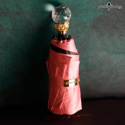 Pink Mini Crystal [TÍ HON - SIÊU SANG] Ô dù cầm tay cao cấp tí hon mini sang trọng tay cầm pha lê