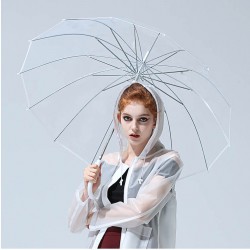White Transparent Umbrella - [TRONG SUỐT] Ô dù cầm tay trong suốt 14 xương viền trắng