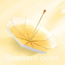 Yellow Romantic Gradient - [GẤP 3 - TÁN BẠC KÉP -99CM] Ô dù cầm tay cao cấp tán bạc 2 lớp kép gập 3 tay cầm gỗ